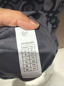 Grey Geometric Print Polo Shirt