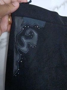 Stylish Black Palazzos with Embellished Waist