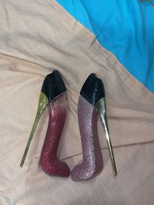 set of 2 Sparkly Stiletto Heel Perfume Bottles
