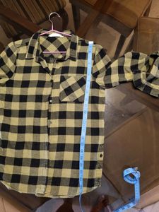 SALE cotton Casual SHIRT H &amp; M Green Black 36"