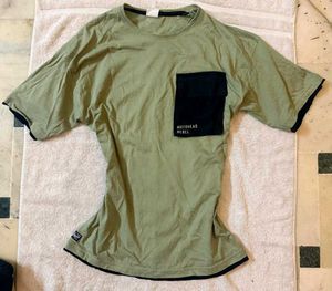 Olive Green T-Shirt with Black Pocket