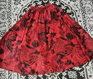 Vibrant Floral Print Ethnic jeans skirt
