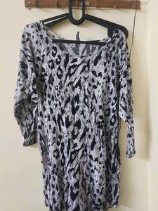 Leopard Print Casual Tunic Top