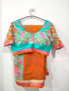 Georgette Floral Multicolour Festive Wear Saree