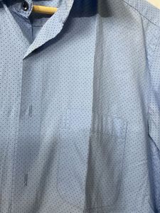 Men's Blue Patterned Dress Shirt