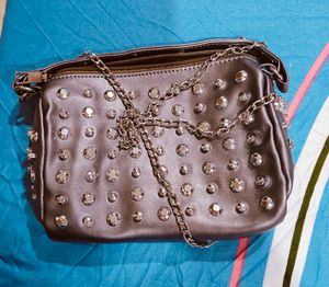 Handbag With Stone Work