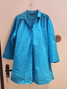 Vibrant Blue Striped Tunic Top