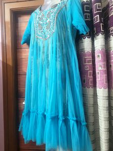 #@STYLISH DESIGNER DRESS  WITH FRILL PATTERN