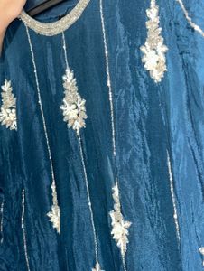 Navy Blue Embroidered Kurta Set