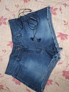 denim blue shorts
