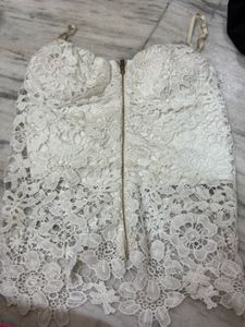 White Lace Corset Top