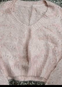 Soft Pink  V-Neck Sweater