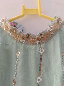Embellished Mint Green Kurta