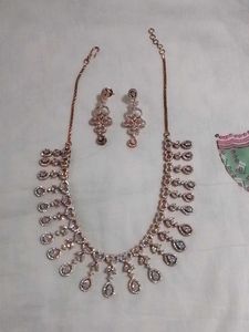 Rose Gold  Necklace &amp; Earring Set