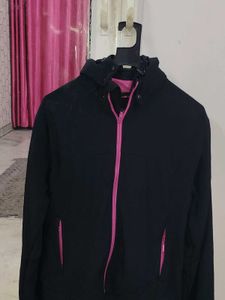 Stylish Black Jacket with Pink Accents