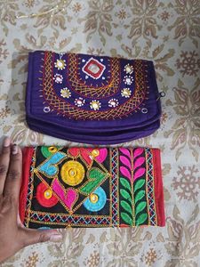 Embroidered Clutch Wallets Set