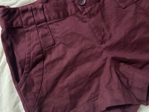 Maroon Cuffed Shorts