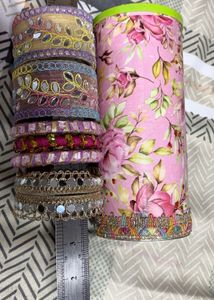 Embellished Mirror Work Bangles Set