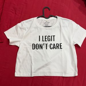 White crop top tee