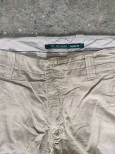 Men's Beige Corduroy Cargo Pants