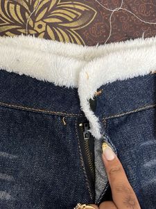 Cozy Denim Shorts with Sherpa Trim