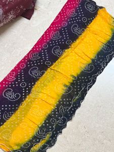 Multicolor Bandhani Navratri Dupatta
