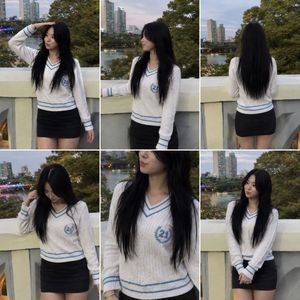 V-Neck Striped Sweater