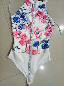 Branded Sexy Floral Print Bodysuit For XS &amp; S