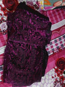 Elegant Purple Embroidered Dress Material