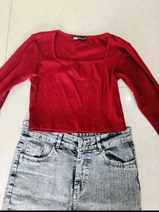 2 Trendy Wide Leg Jeans &amp; Tops