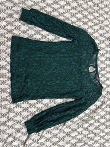 Net Green Top With Lining- Size S