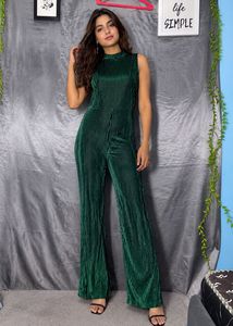 Emerald Green Velvet Jumpsuit