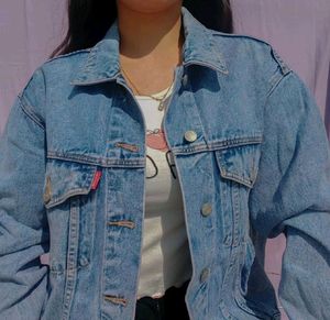 Pinteresty Oversized Unisex Vintage Denim Jacket