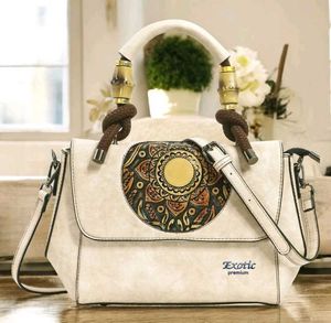 Boho Chic White Mandala Handbag