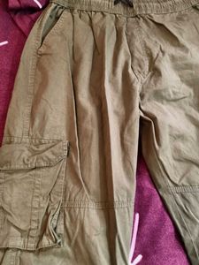 Olive Green Cargo Pants(loose fit)