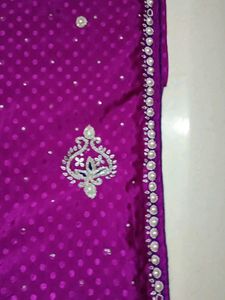 Purple Embellished Saree