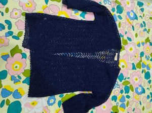 Navy Blue Knitted Cardigan