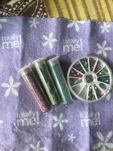 Nail Glitters, Scented Candle, Traveling Soap Case