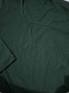 Chic Green Long Sleeve Corset Top