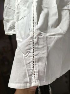 Chic White Cotton kurti Top