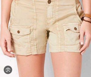Khaki Cargo Shorts With Beautiful Tank Top