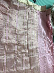 Beautiful Pink Saree with Golden Border