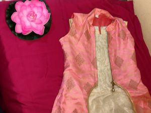 Elegant Pink Brocade Blouse