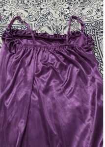 Elegant Maroon Nightgown with Robe Set