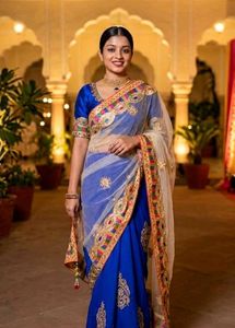 Blue Partywear Saree