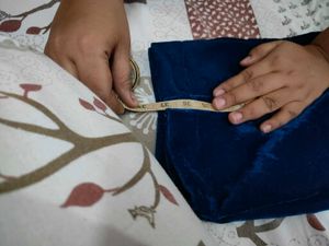 Elegant Navy Velvet Kurta With Pant