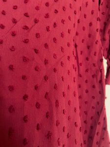 FabAlley Marooon Textured Mini Dress