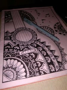 Guitar mandala art