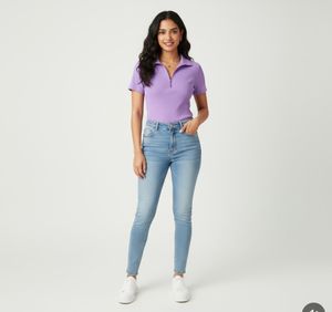 Purple Zip Neck T-Shirt