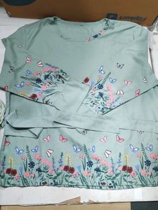 Light Green Floral Print Kurta